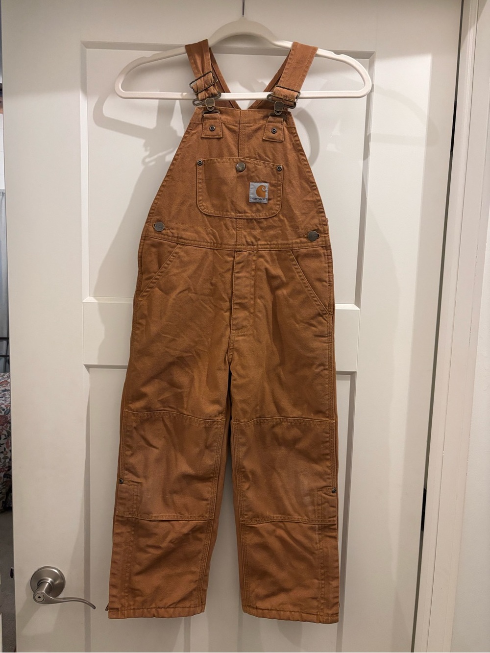 Carhartt Kid’s Brown Duck Canvas Lined Overalls